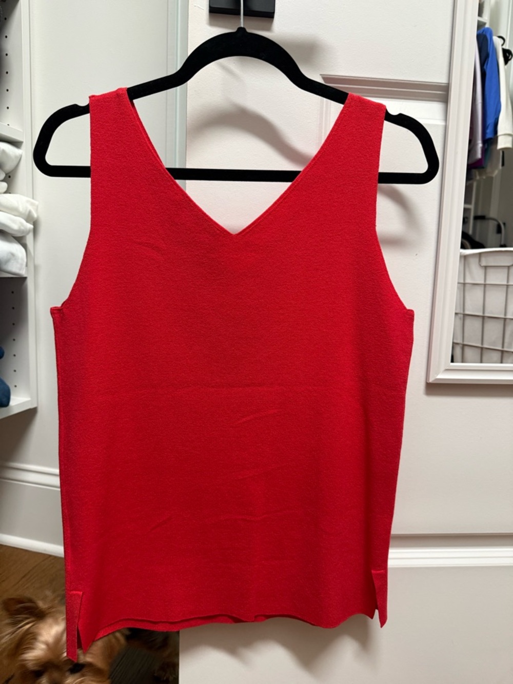 MM.LaFleur Red V-Neck Knit Tank Top - Picture 5 of 6